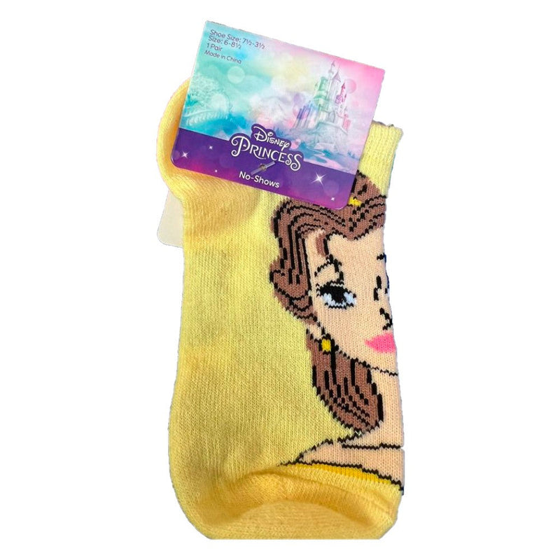 Medias Disney Princess Bella No Shows Shoe Size 7½-3½ Color Amarillo