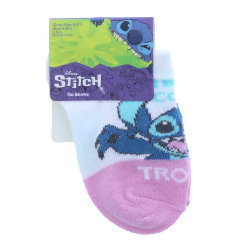 Medias Disney Stitch No Shows Shoe Size 4-7½ Color Blanco