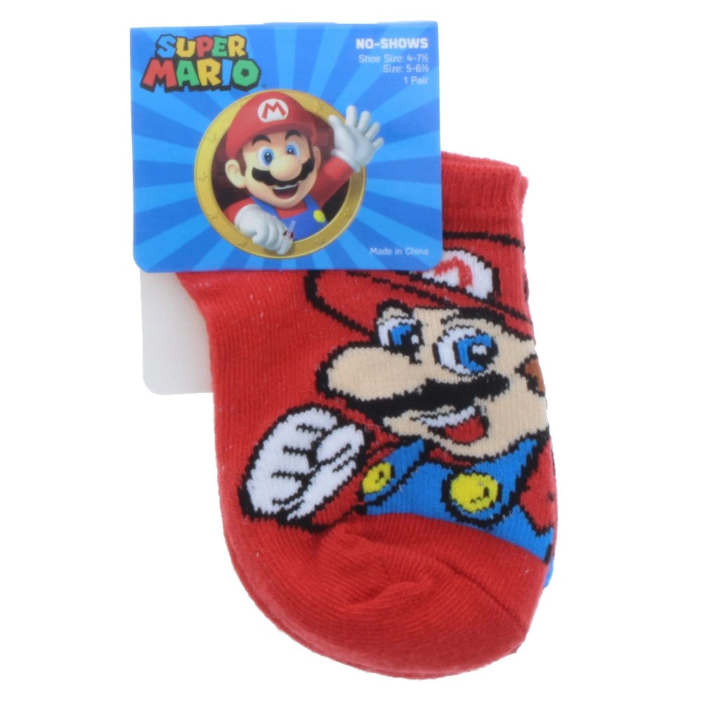 Medias Super Mario Talla 5-6½ Color Rojo 1par