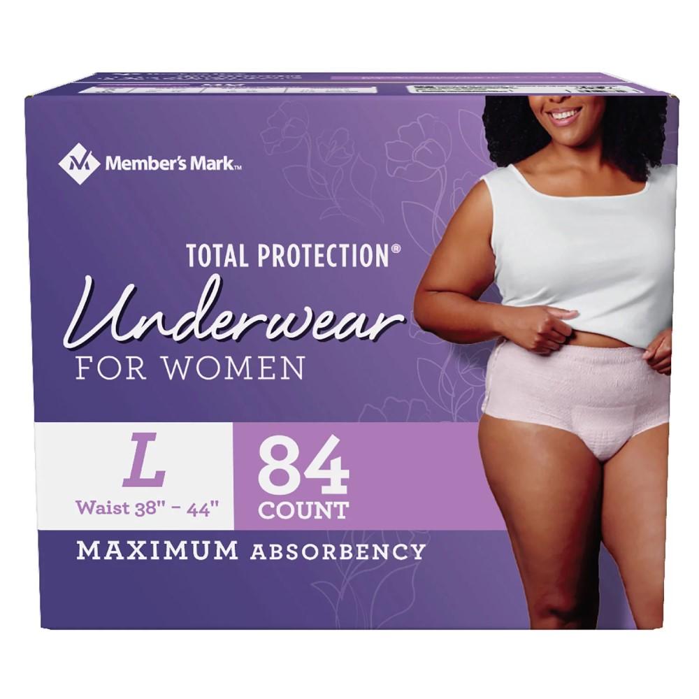 Underwear for Women Member's Mark Total Protection L 84 ct