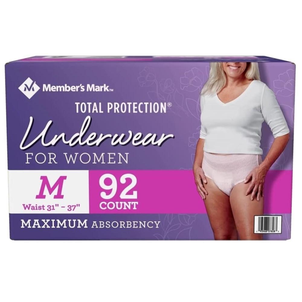 Underwear for Women Member's Mark Total Protection Talla M 92 ct