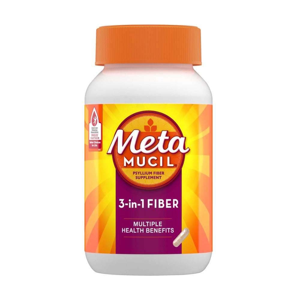 MetaMucil Psyllium Fiber 3 in 1 Fiber 170 Capsules