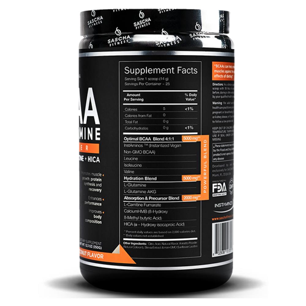 Suplemento Dietetico BCAA con Glutamina by Sascha Fitness Mango Coconut 350g - Madison Center