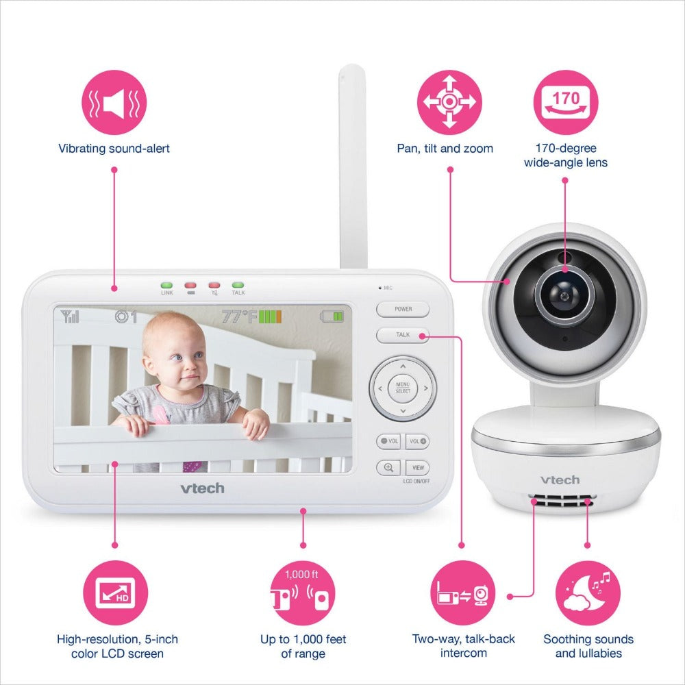 Monitor Vtech Pan Tilt Video Monitor Grande 5 Pulgadas with Wide-Angel Lens 1 Camera