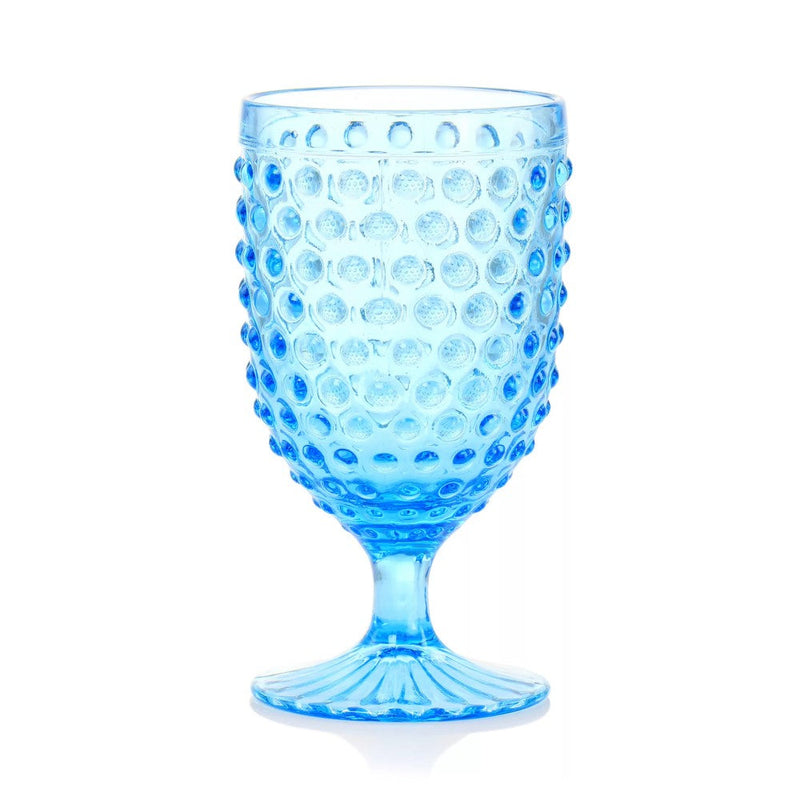 Copa Martha Stewart Glass Hobnail Goblet Color Blue 420ml