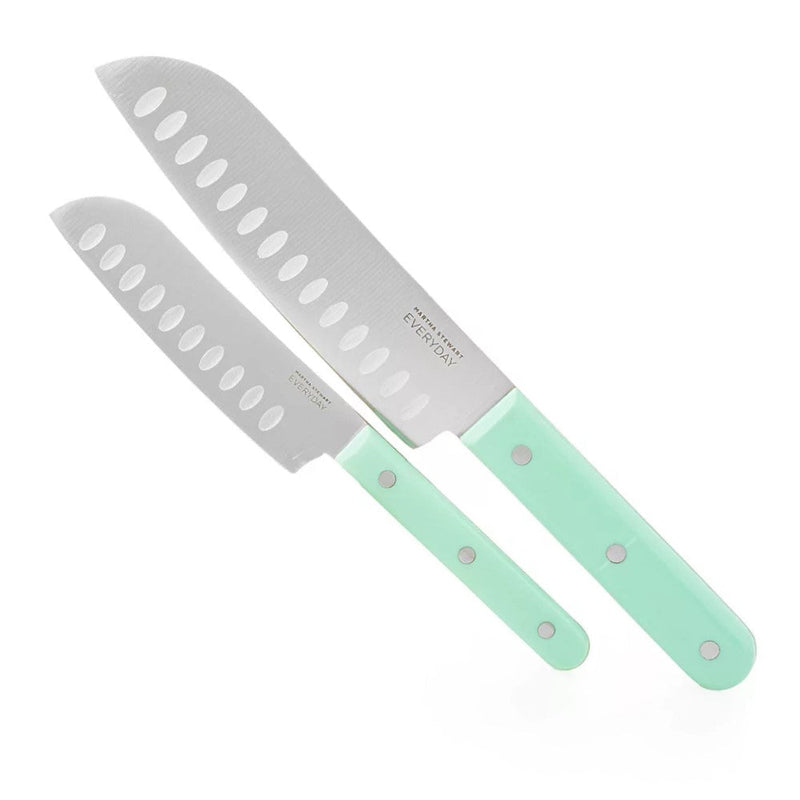 Set De Cuchillos Martha Stewart Santoku Knife Mango Azul 2 piezas