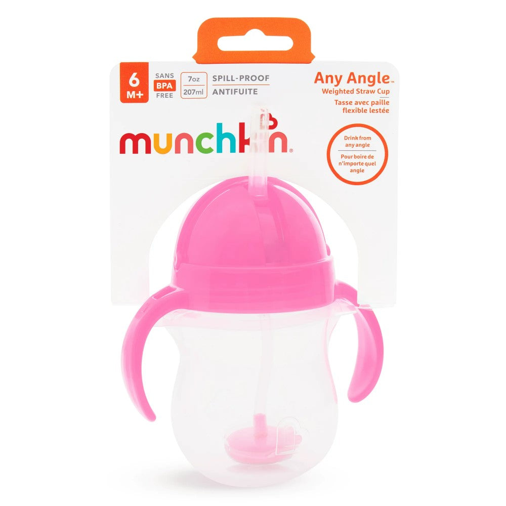 Munchkin Vaso De Transición Any Angle Con Pitillo Pink 207ml 6m+