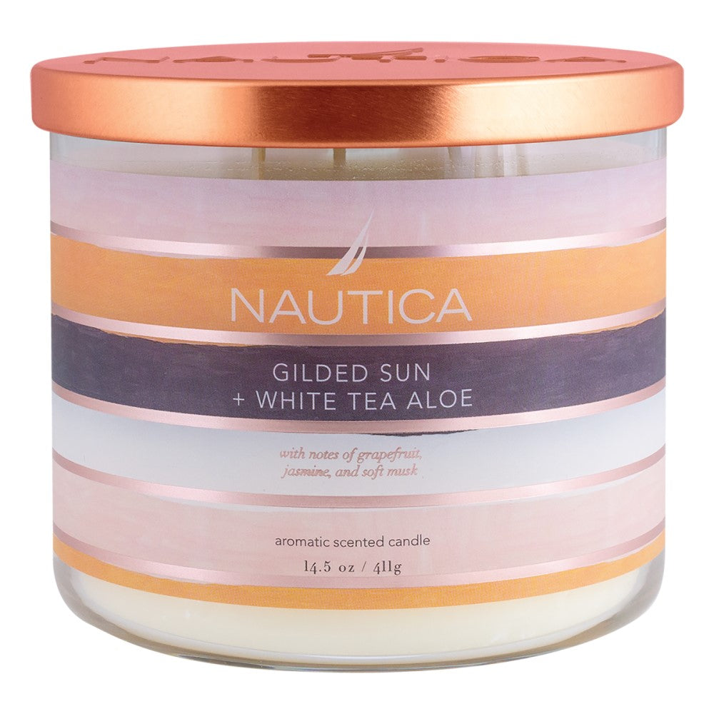 Velas Aromaticas Nautica Gilded Sun + White Tea Aloe 411g