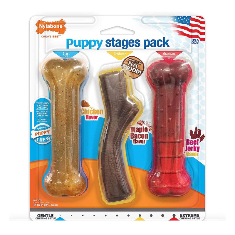 Set de 3 Huesos Nylabone Puppy Stages Pack Gentle Chewing Style 3und