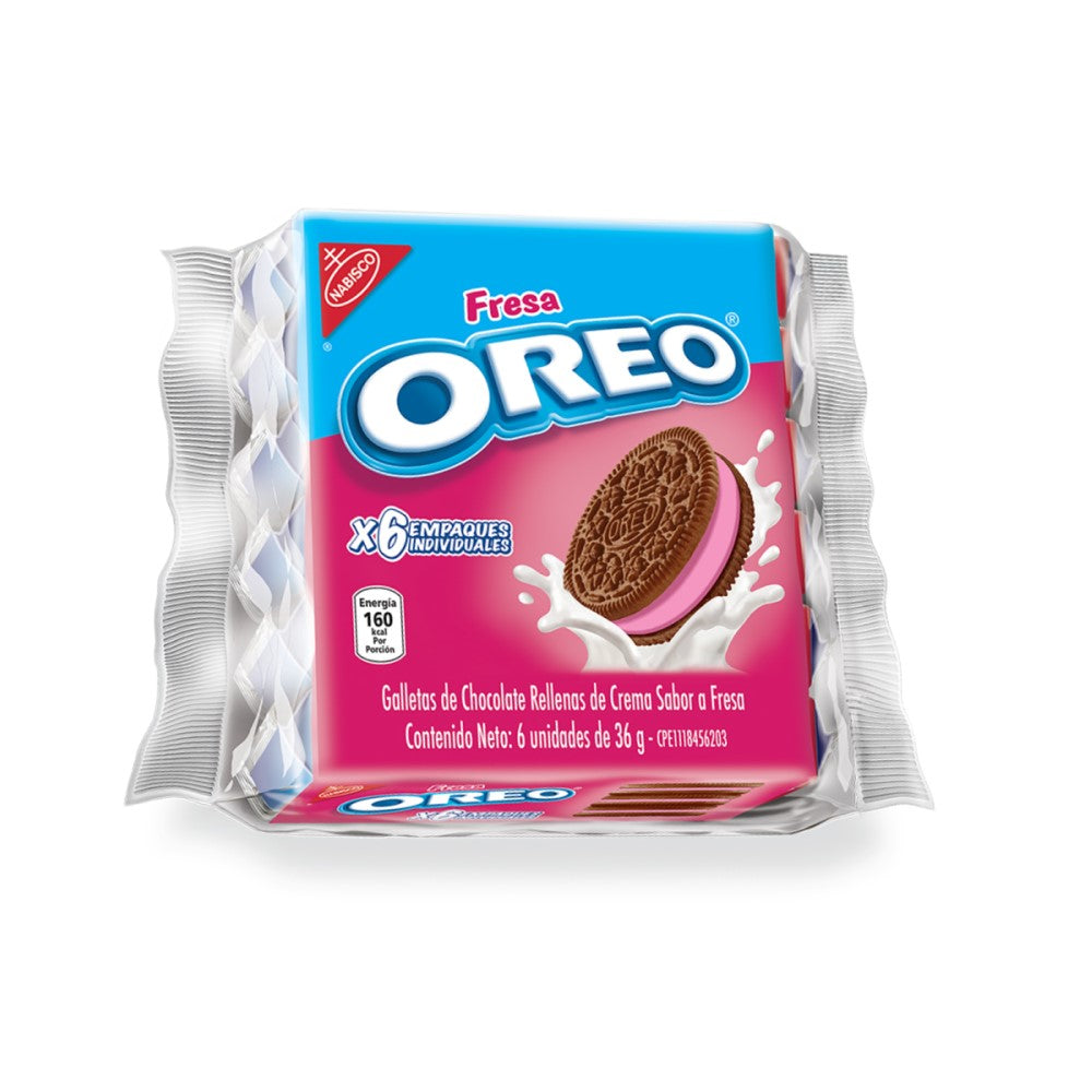 Galletas Oreo 6 Packs Fresa Empaque Individual