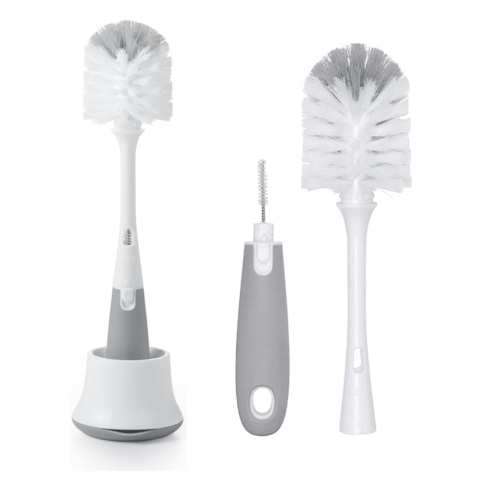 Oxo Tot Cepillo para Teteros y Limpiador de Tetinas Blanco y Gris