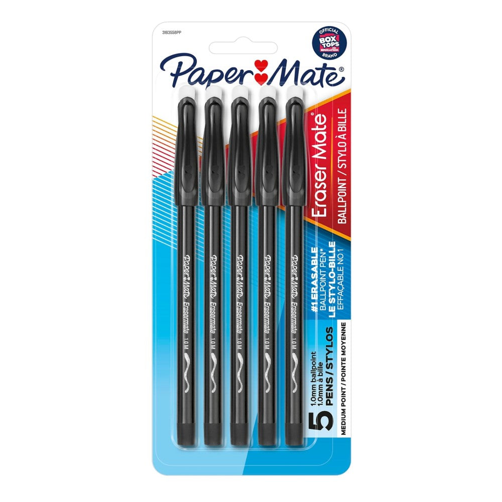 Boligrafos Paper Mate Tinta Borrable Ballpoint Stylo 1.0mm 5und