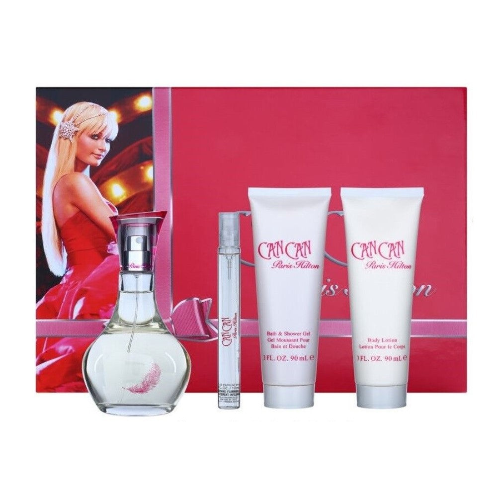 Paris Hilton Set De Regalo Can Can For Woman 4und Eau de Parfum 100ml+Body Lotion 90ml+Shower Gel 90ml