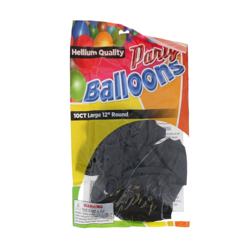 Globos Party Balloons 10 Und Hellium Quality 12" Round Negro