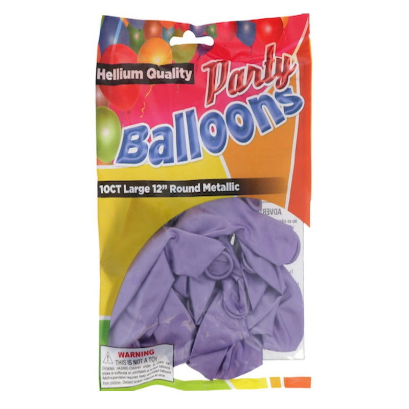 Globos Party Balloons 10 Und Hellium Quality 12" Round Metallic Violeta