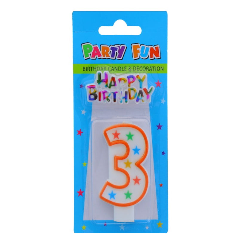 Velas Party Fun Happy Birthday Numero 3
