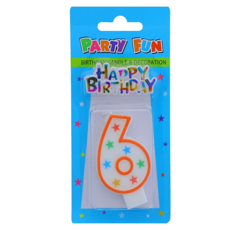 Velas Party Fun Happy Birthday Numero 6