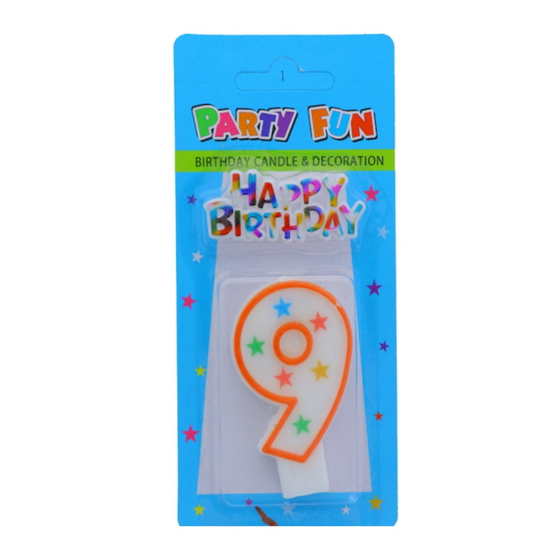Velas Party Fun Happy Birthday Numero 9
