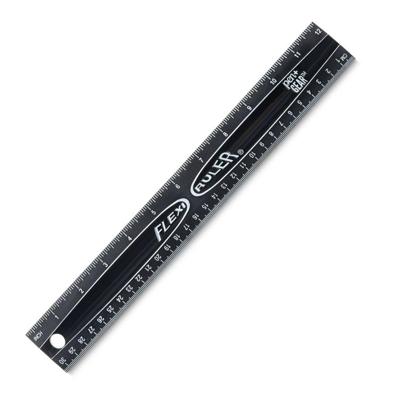Regla Pen + Gear Flexible Color Negro Con 30cm