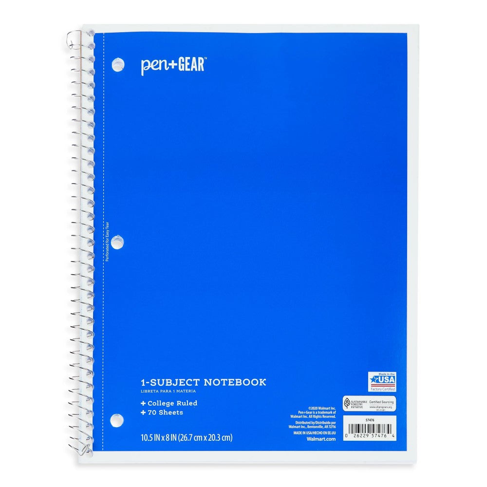 Cuaderno Pen + Gear Color Azul 26.7cm x 20.3cm 70hojas