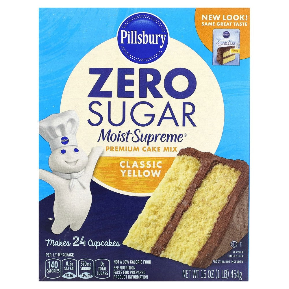 Pillsbury Zero Sugar Moist Supreme Premium Cake Mix Classic Yellow 454g