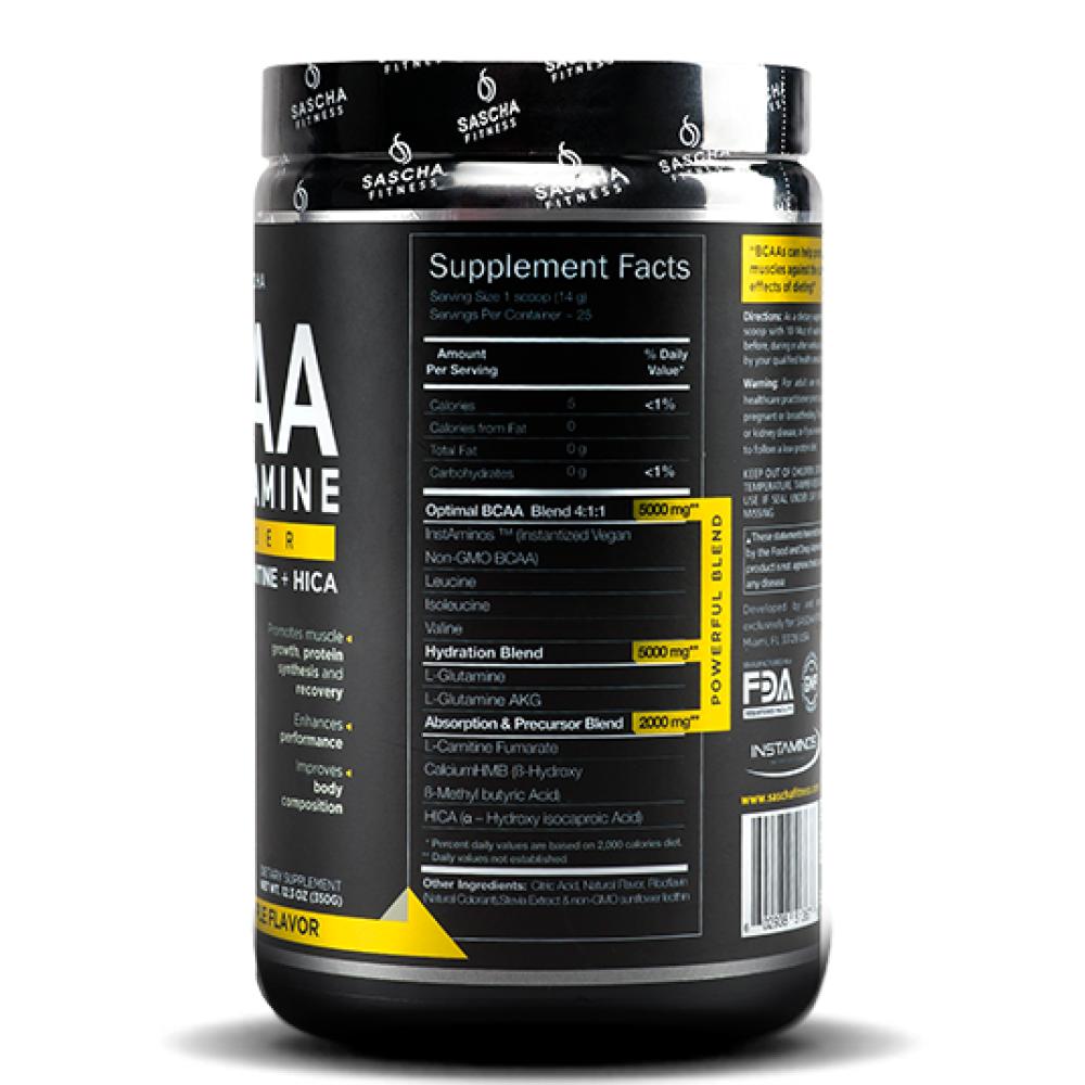 Suplemento Dietetico BCAA con Glutamina by Sascha Fitness Pineapple 350g - Madison Center