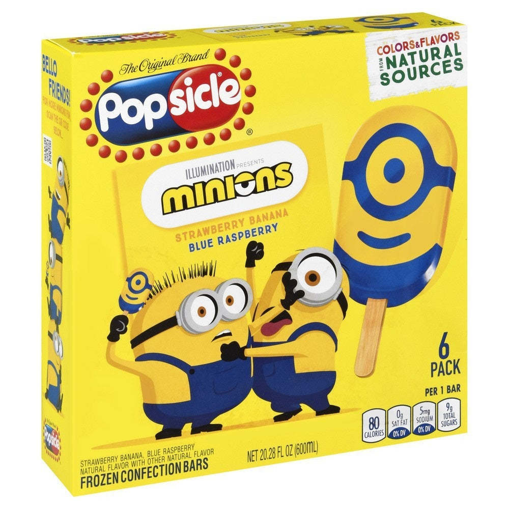 Popsicle 6 Und Minions Strawberry Banana Blue Raspberry