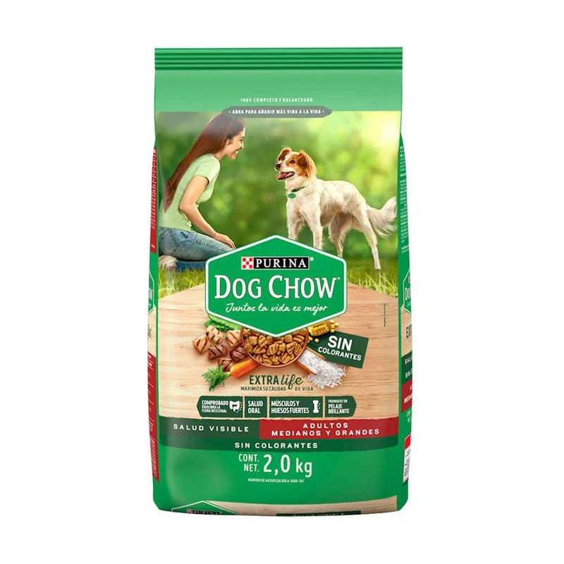 Purina Dog Chow Adulto Medianos y Grandes Sin Colorante 2kg