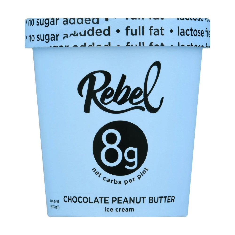 Helado Rebel Keto Lactose Free Chocolate Peanut Butter No Sugar 473g