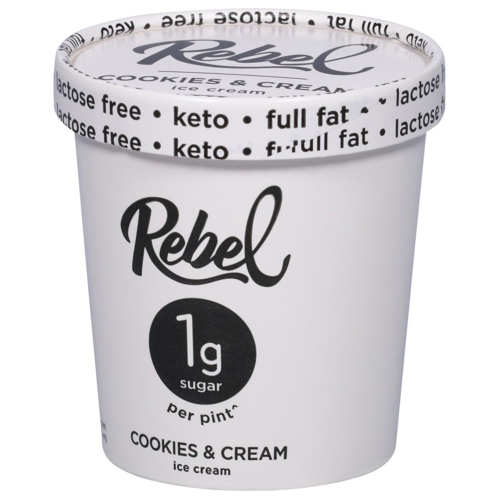 Helado Rebel Keto Lactose Free Cookies & Cream 473g