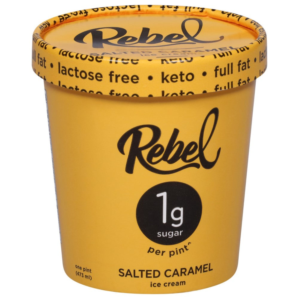 Helado Rebel Keto Lactose Free 1g Sugar Per Pint Salted Caramel 473g