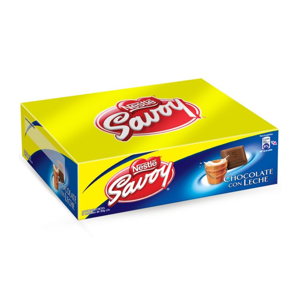 Chocolates Savoy de Leche Caja de 12und 30gr c/u