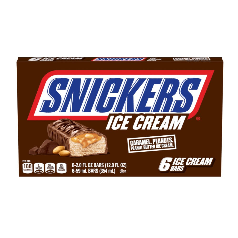 Helados Snickers 6 Unidades Caramel Peanuts Bars 6und 354ml