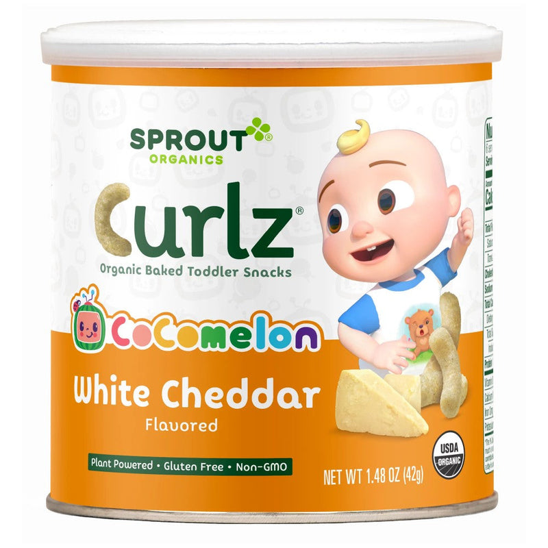 Snack Cocomelon Srout Organics Curlz White Cheddar Gluten Free 42g