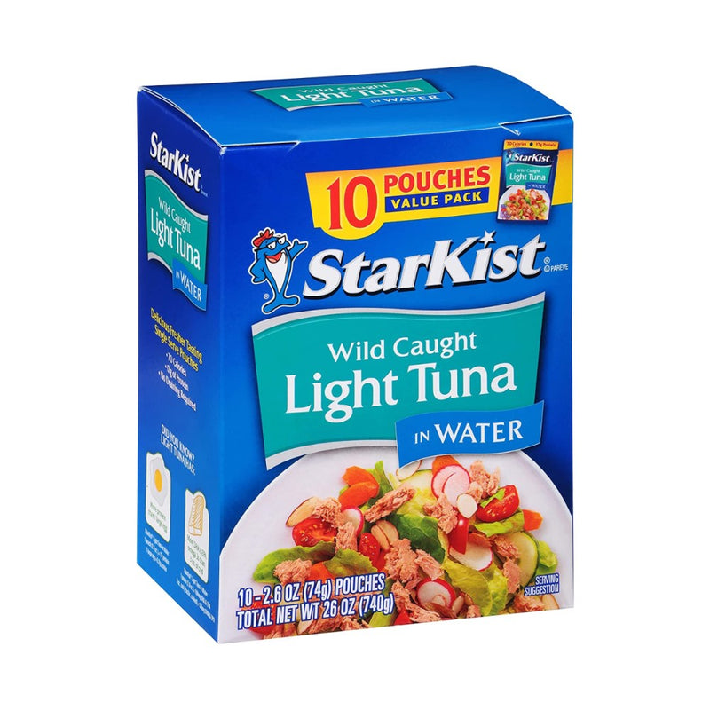 Atun StarKist 10 Puches  Wild Caught Light Tuna in Water 740gr