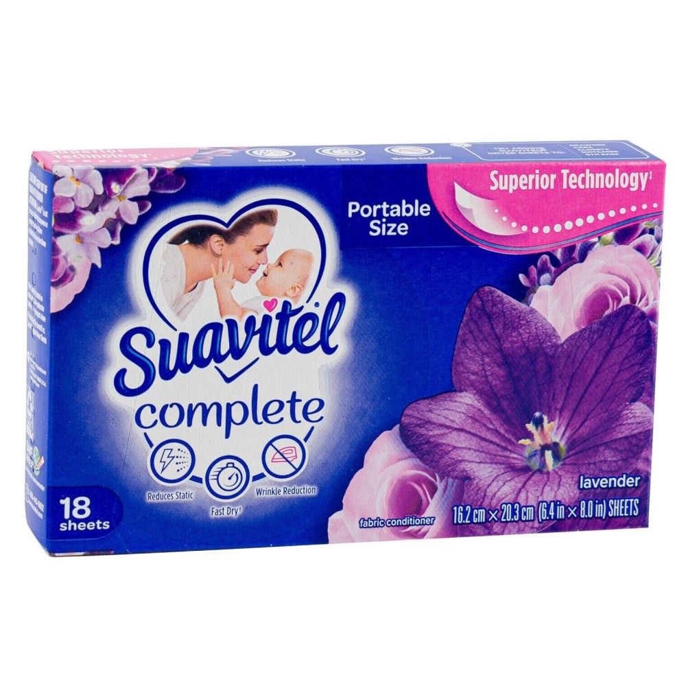 Suavitel Suavizante 18 Hojas Complete 16.2 x 20.3cm Lavender
