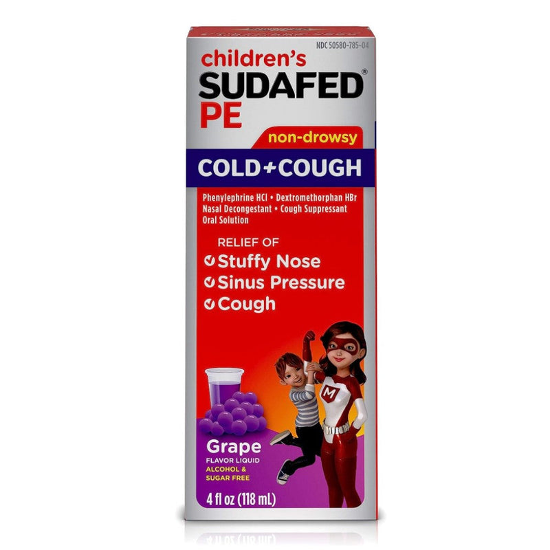 Sudafed Pe Children's Cold + Cough Grape Flavor Liquid 118ml