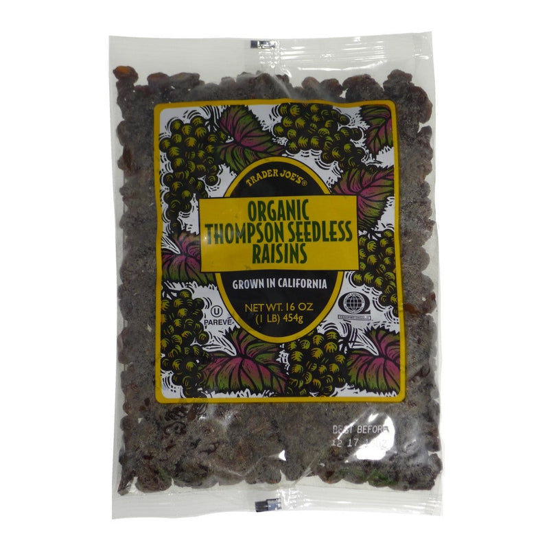 Trader Joe's Organic Thompson Seedless Raisins Grown In California 454g