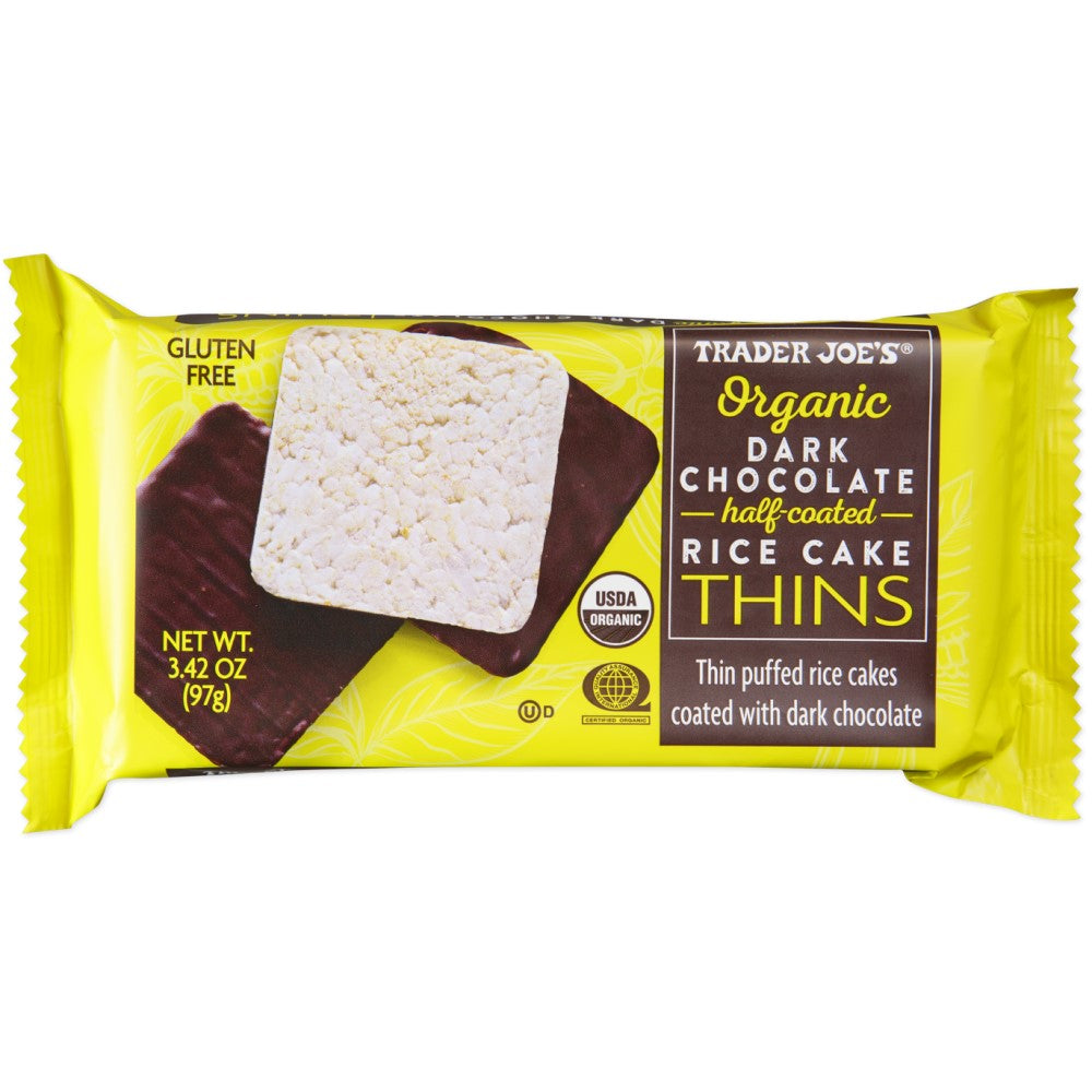 Trader Joe's Organic Dark Chocolate Rice Cake Thins Gluten Free 97g