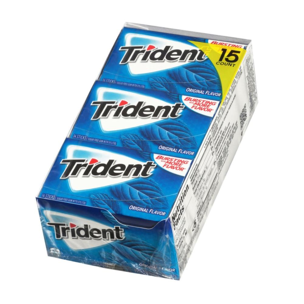 Chiclets Trident Original Flavor Caja de 15 Packs