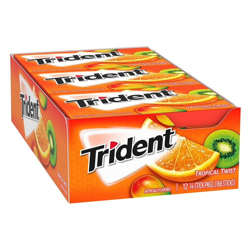 Chiclets Trident Tropical Twist Caja de 15 Packs