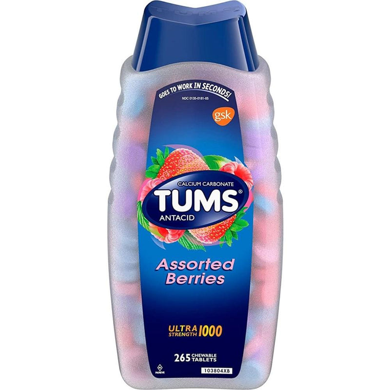 TUMS Ultra Strength 1000 265 Tabletas Masticables Assorted Berries - Madison Center