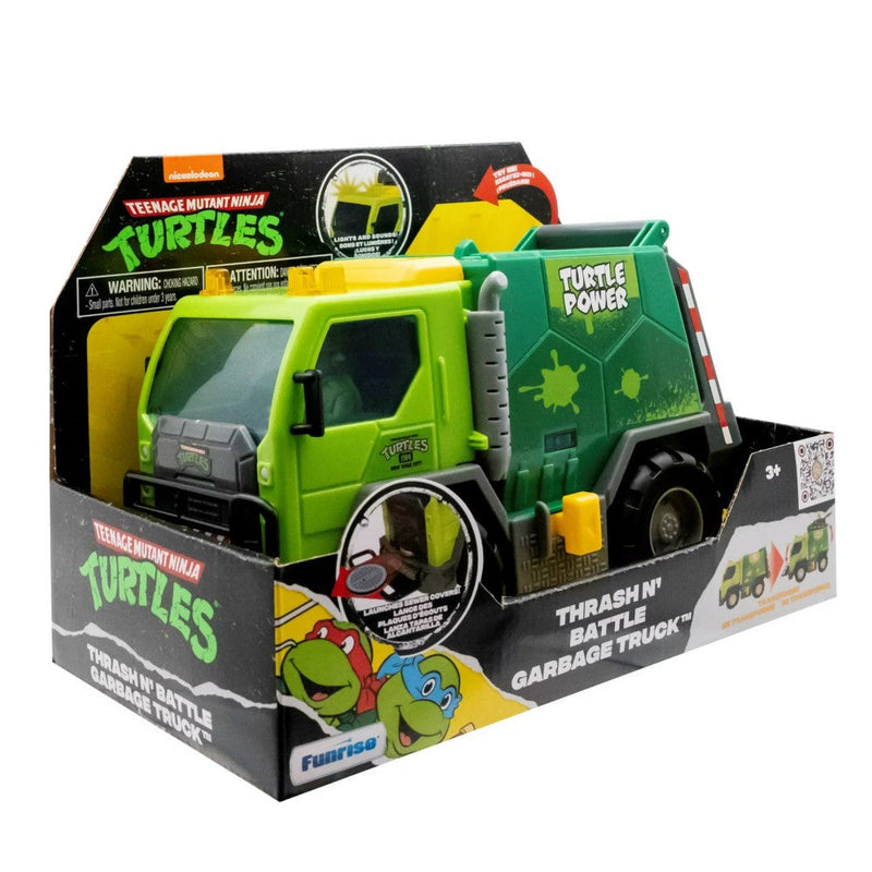 Ninja Turtle Con Luces y Sonido Thrash Nʼ Battle Garbage Truck Turtle Power 3+