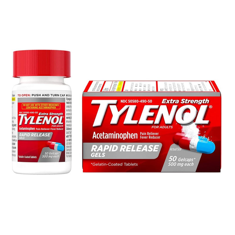 Tylenol Rapid Release Gels 500mg 50 Gelcaps