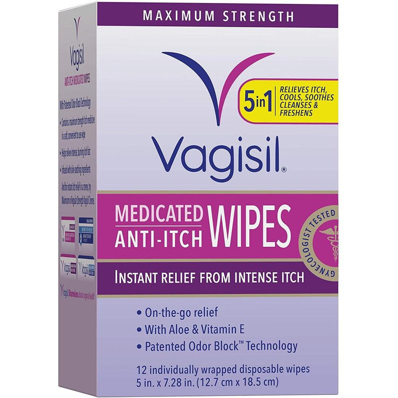 Higiene Intima Vagisil Medicated Anti Itch Wipes 5in1 12 wipes