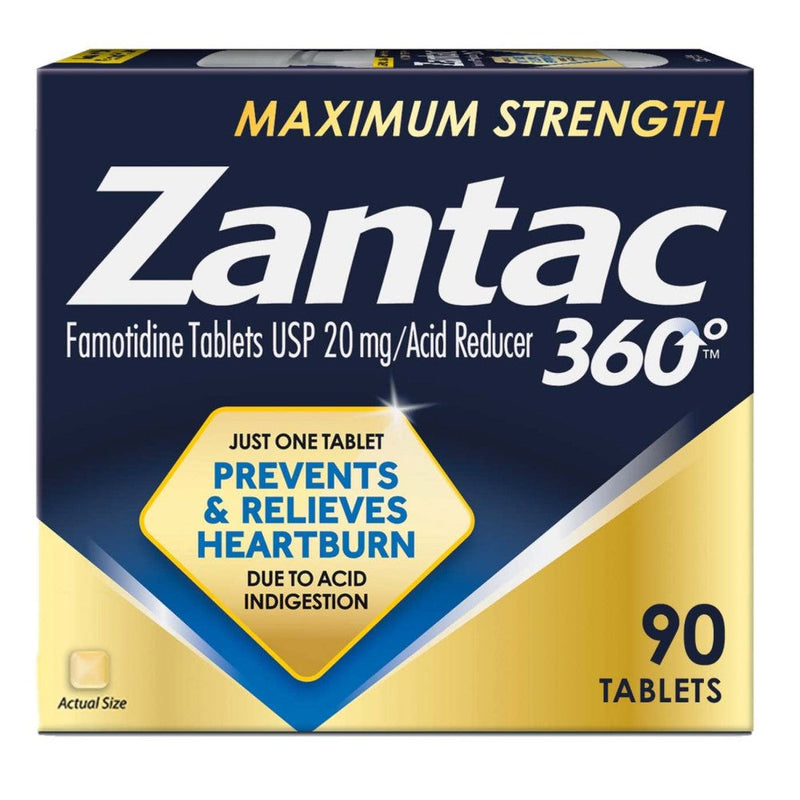Zantac 360° 25 Undidades Fototidime Tablets USP 20mg Acid Reducer Due To Acid Indigestion 2